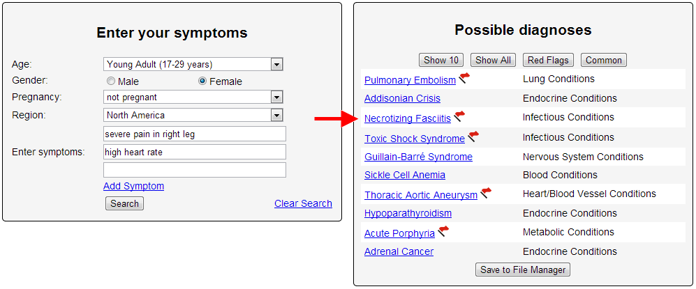 My Symptoms Checker Diagnosis